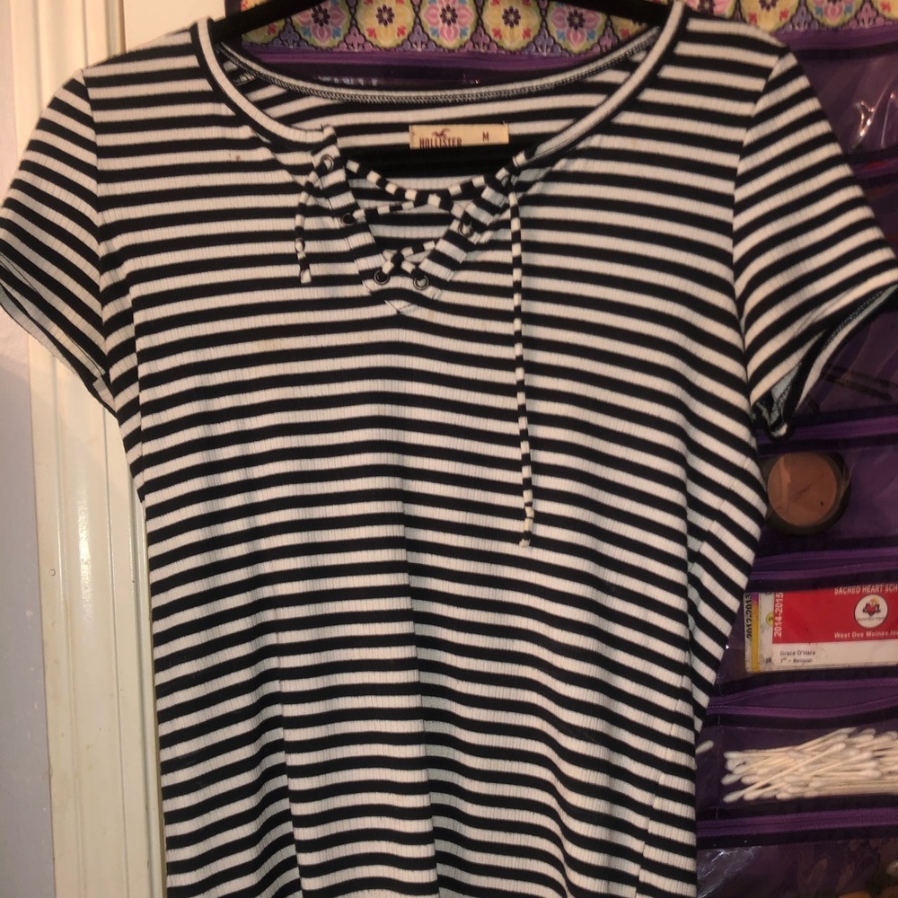 Hollister pirate tie up shirt